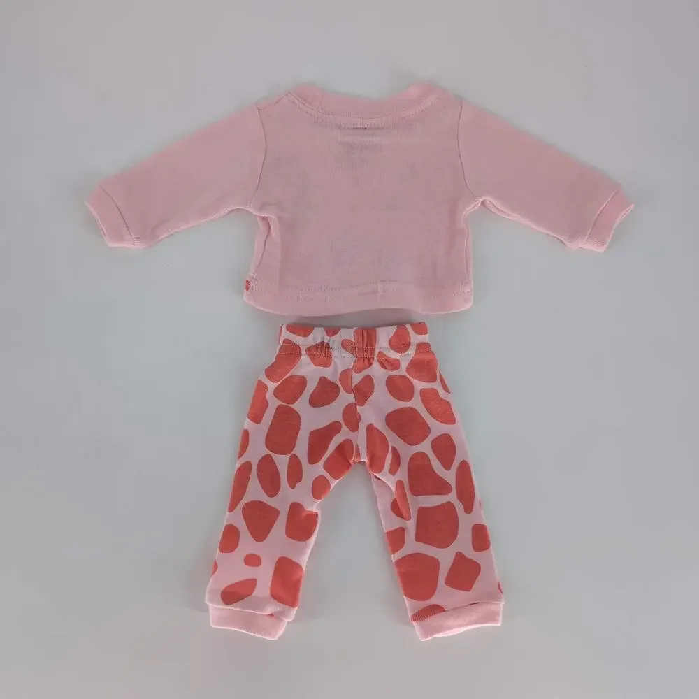 Babyroom PJs for Dolls Pink & Orange Two Piece Giraffe Pajamas Set for 18